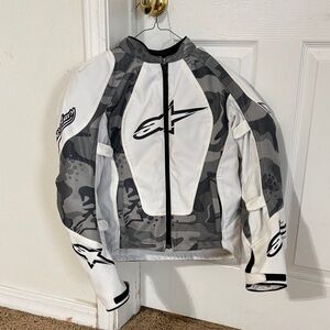 Alpinestars White & Gray Camo Motorcycle Jacket